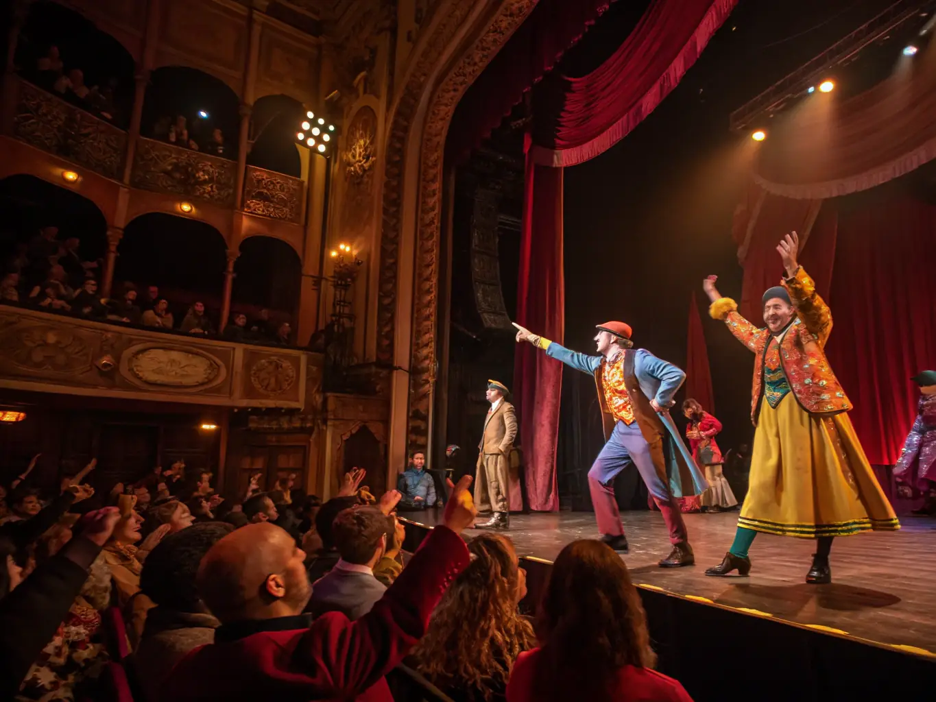 A captivating shot of a COMPAGNIE INVENT'AIR theatre performance, highlighting the innovative and contemporary nature of their artistic productions.