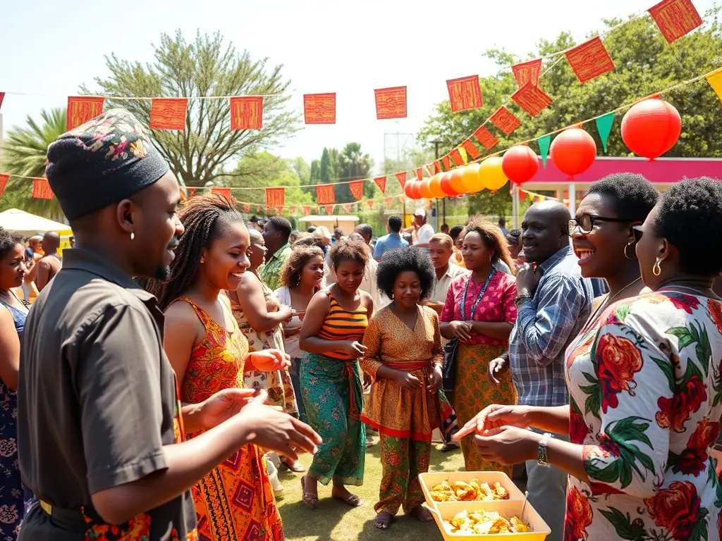 A heartwarming image of adults and children participating in a dance performance organized by COMPAGNIE INVENT'AIR, highlighting intergenerational connection and community engagement.
